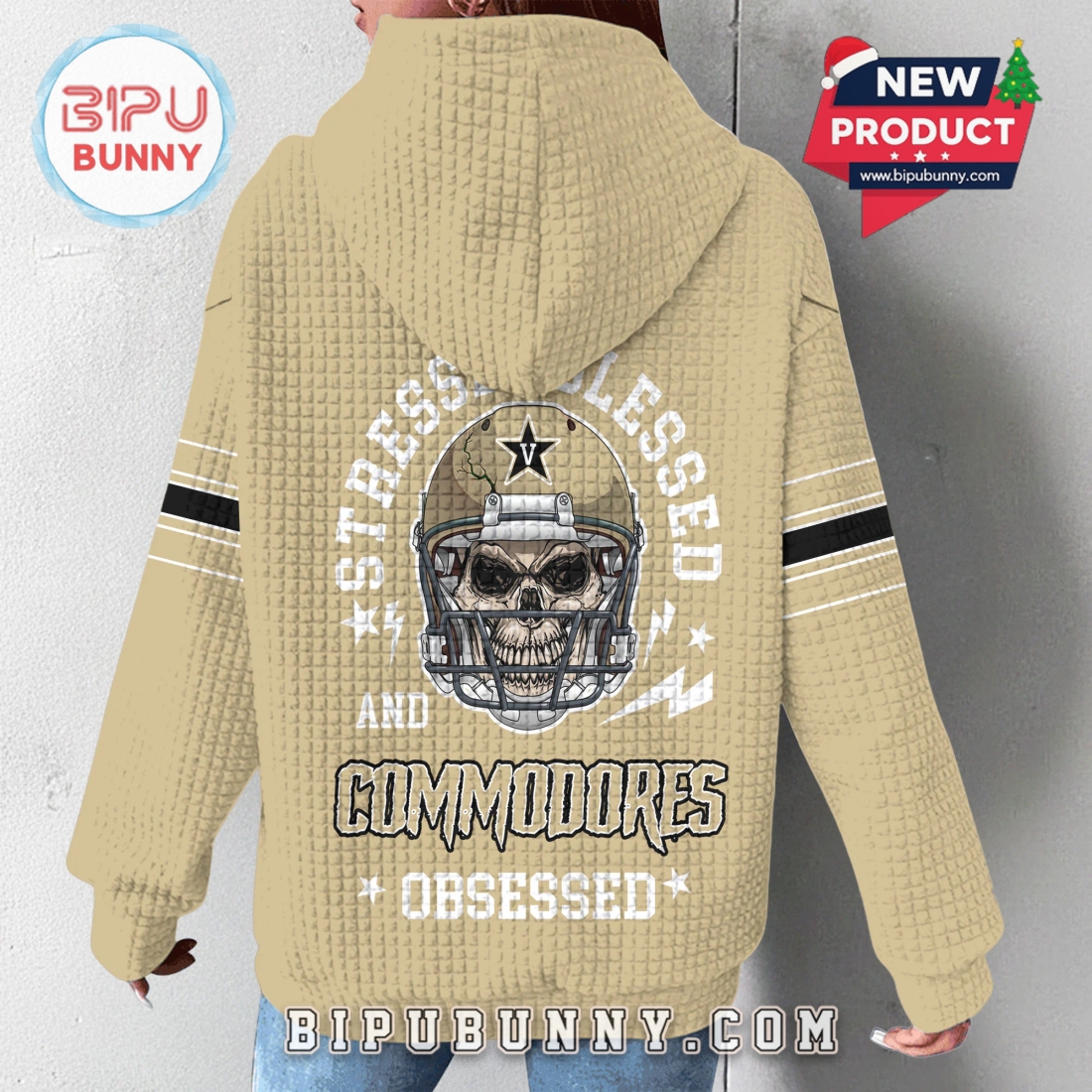 Vanderbilt Commodores NCAA Obsessed Waffle Hoodie Vanderbilt Commodores NCAA Obsessed Waffle Hoodie