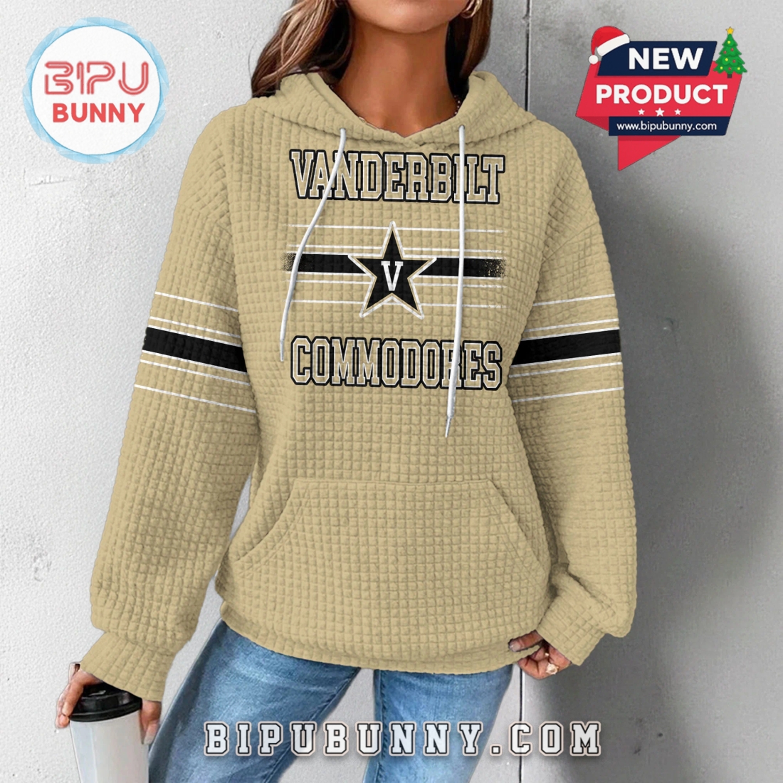 Vanderbilt Commodores NCAA Obsessed Waffle Hoodie Vanderbilt Commodores NCAA Obsessed Waffle Hoodie