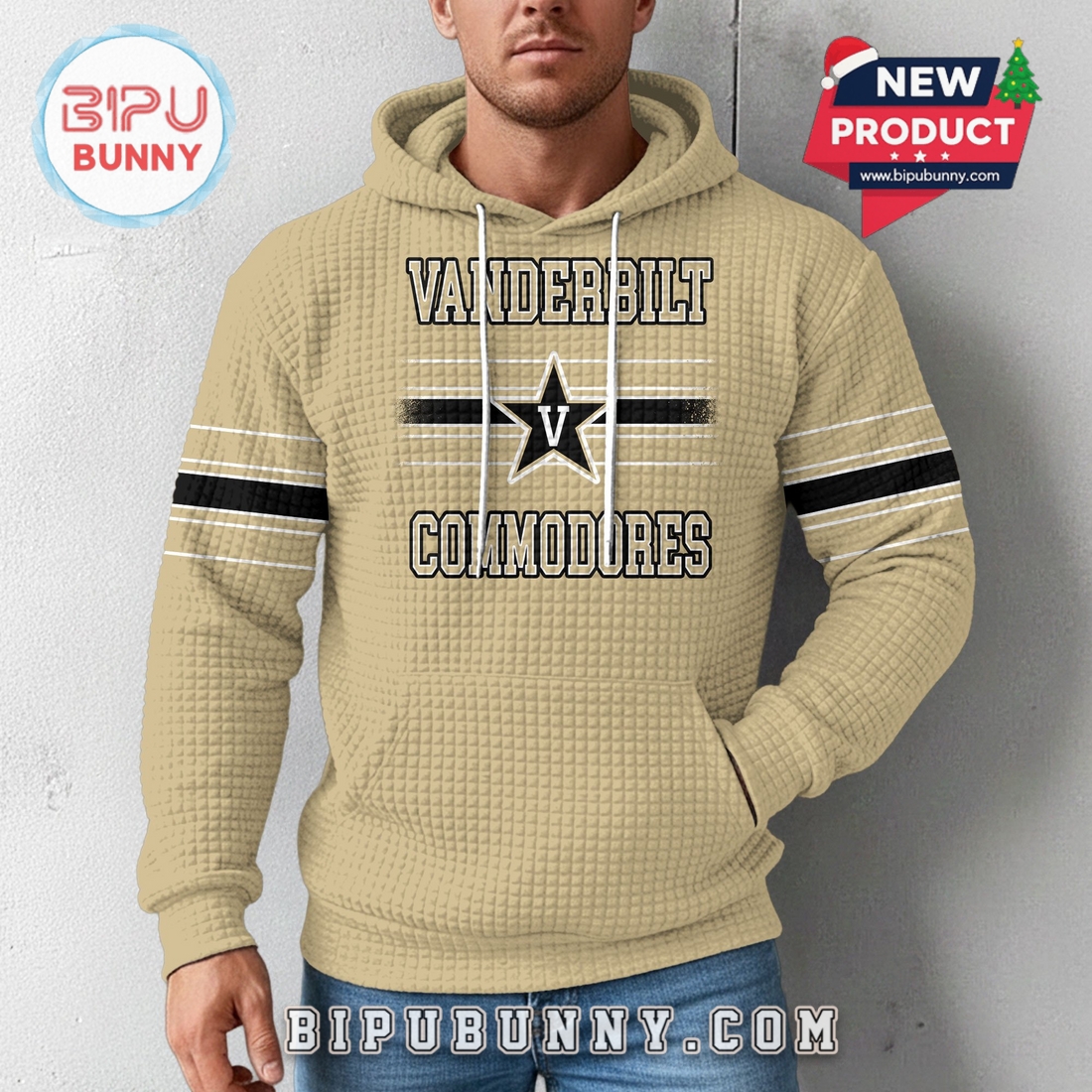Vanderbilt Commodores NCAA Obsessed Waffle Hoodie Vanderbilt Commodores NCAA Obsessed Waffle Hoodie