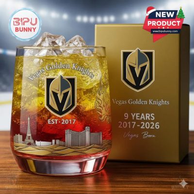 Vegas Golden Knights 9th Anniversary Whiskey Glass