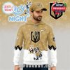 Side view of sand gold Bluey Night Las Vegas Golden Knights hoodie with cartoon dogs!
