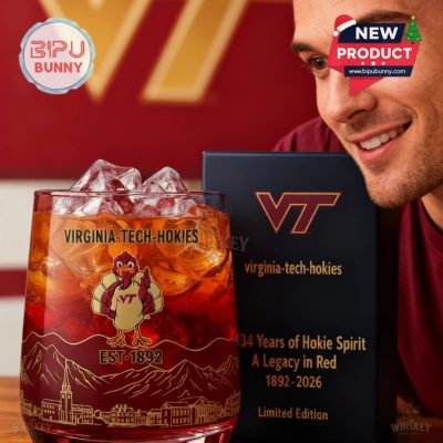 Virginia Tech Hokies 134th Anniversary Whiskey Glass