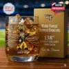 Wake Forest Demon Deacons whiskey glass with mascot design and premium gift box in a stadium background!