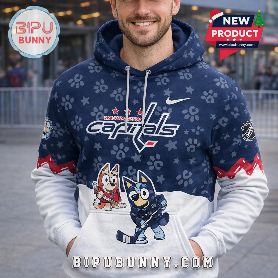 Washington Capitals NHL Bluey Night Limited Hoodie Washington Capitals NHL Bluey Night Limited Hoodie