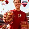 A fan enjoys game day with a Washington Commanders whiskey glass featuring historic symbols and a proud 