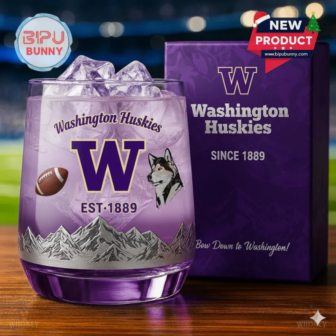 Washington Huskies Whiskey Glass Washington Huskies Whiskey Glass