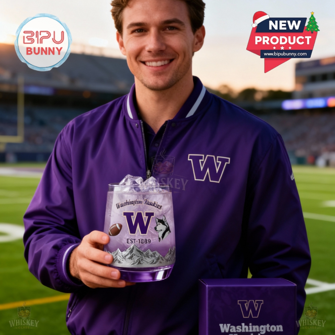 Washington Huskies Whiskey Glass Washington Huskies Whiskey Glass