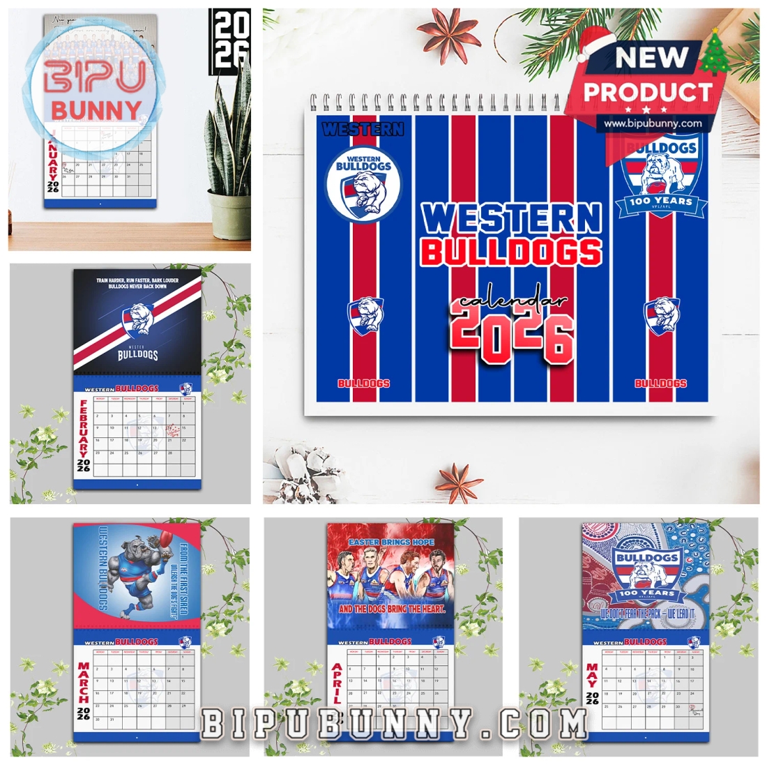 Western Bulldogs Wall Hanging Calendar 2026 Western Bulldogs Wall Hanging Calendar 2026