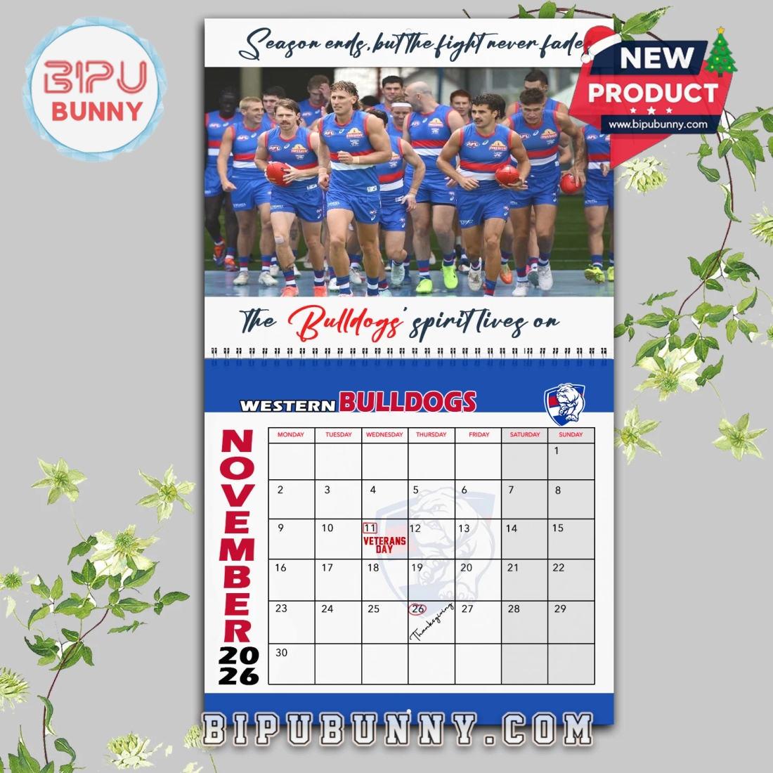 Western Bulldogs Wall Hanging Calendar 2026 Western Bulldogs Wall Hanging Calendar 2026