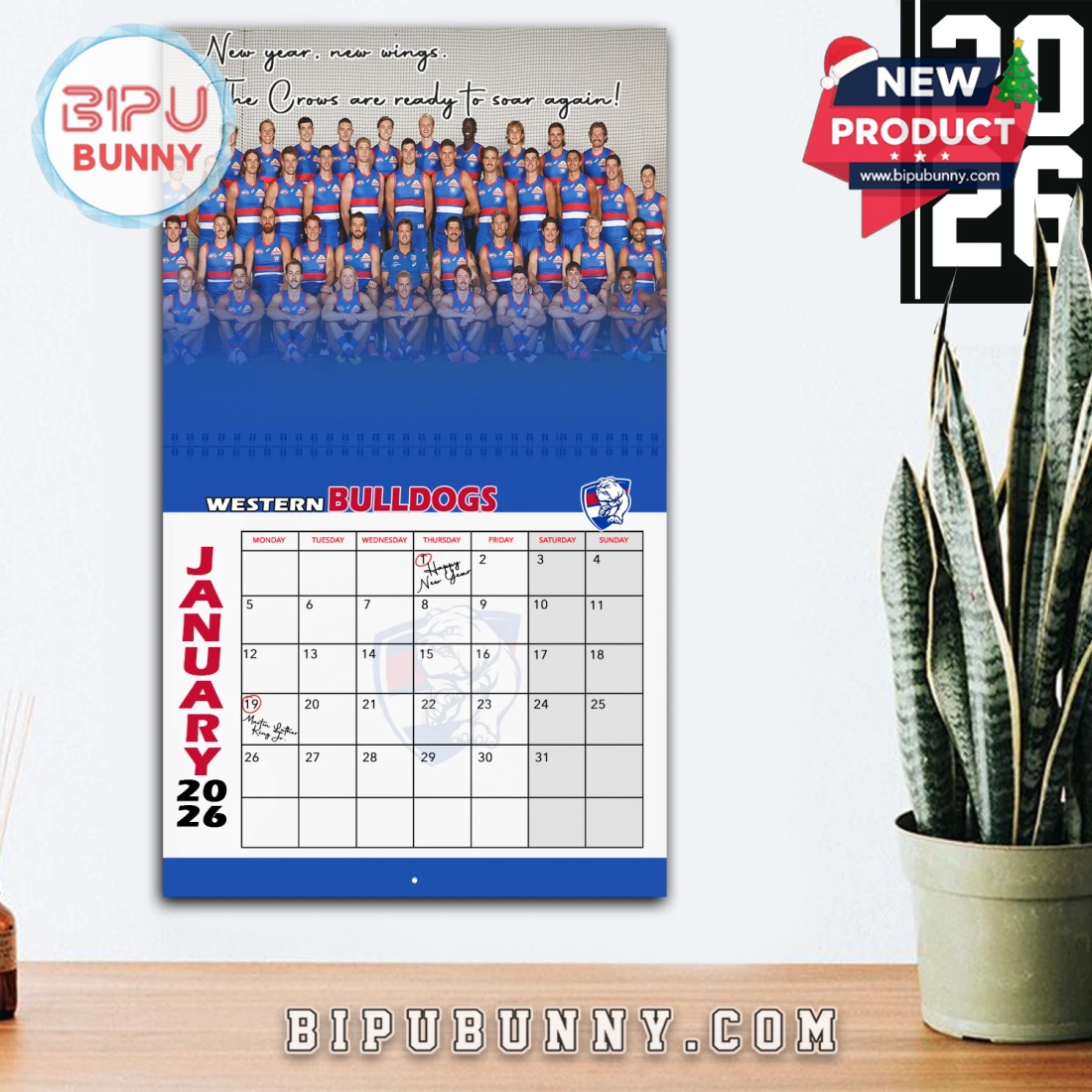 Western Bulldogs Wall Hanging Calendar 2026 Western Bulldogs Wall Hanging Calendar 2026