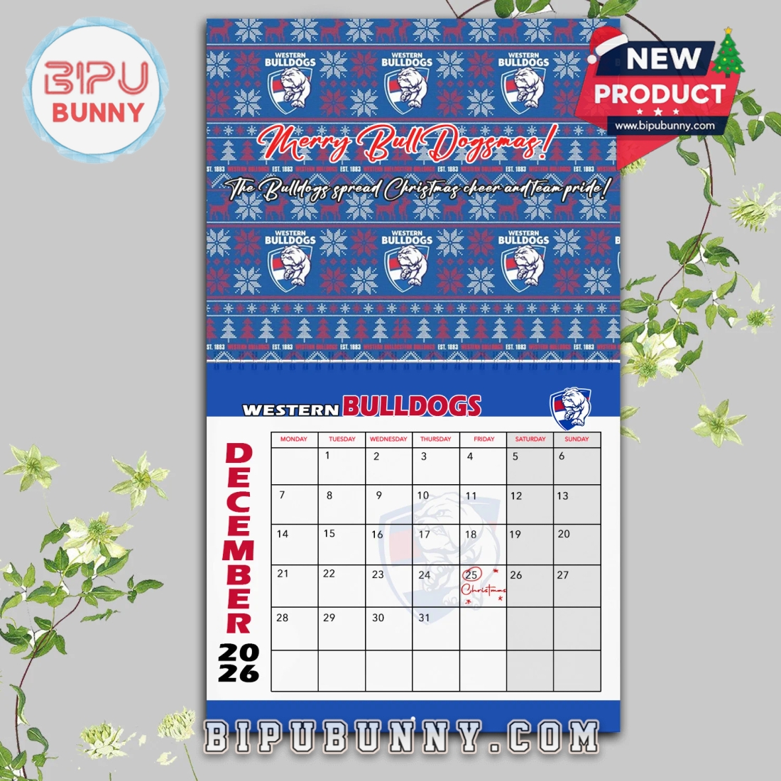Western Bulldogs Wall Hanging Calendar 2026 Western Bulldogs Wall Hanging Calendar 2026
