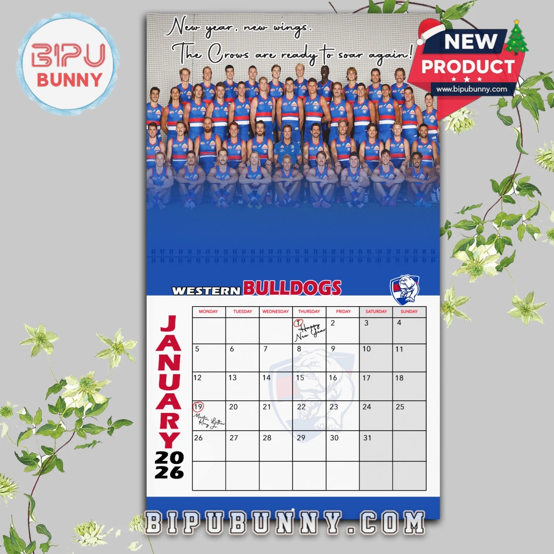 Western Bulldogs Wall Hanging Calendar 2026 Western Bulldogs Wall Hanging Calendar 2026