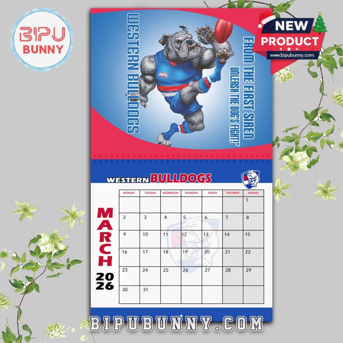Western Bulldogs Wall Hanging Calendar 2026 Western Bulldogs Wall Hanging Calendar 2026