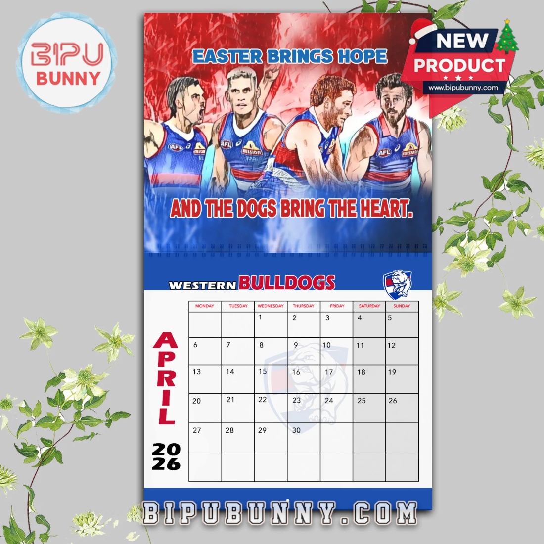 Western Bulldogs Wall Hanging Calendar 2026 Western Bulldogs Wall Hanging Calendar 2026