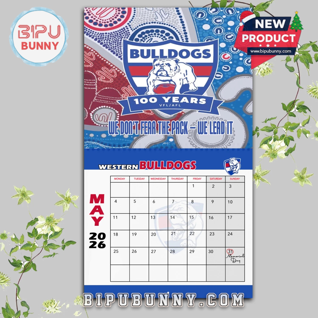 Western Bulldogs Wall Hanging Calendar 2026 Western Bulldogs Wall Hanging Calendar 2026