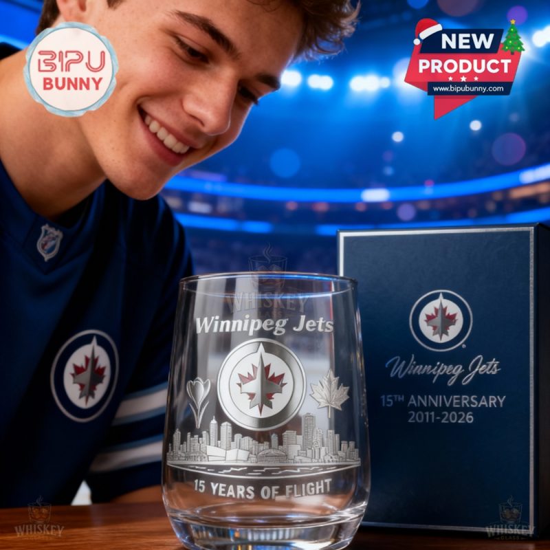 Winnipeg Jets 15th Anniversary Whiskey Glass