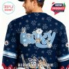 Back design of the Winnipeg Jets x Bluey jersey with playful Bluey typography and character scenes, adding fun visual storytelling to the apparel!