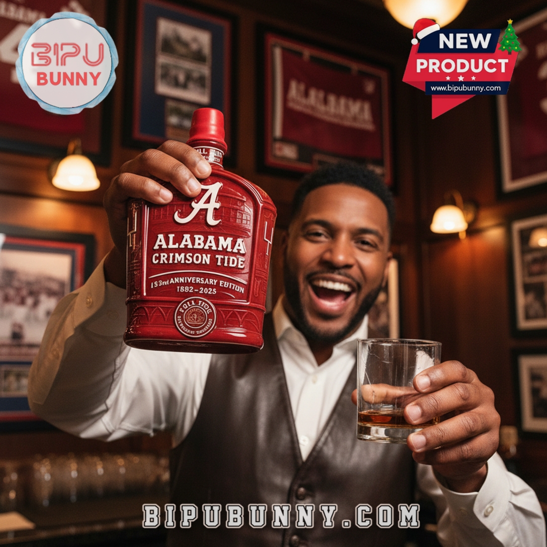 Alabama Crimson Tide 133rd Anniversary Whiskey Bottle Alabama Crimson Tide 133rd Anniversary Whiskey Bottle