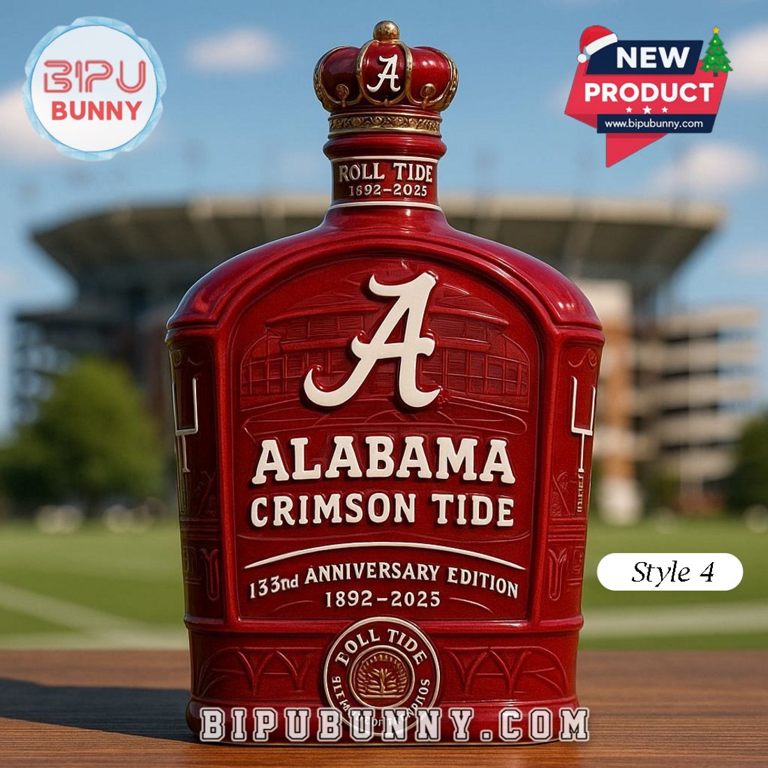 Alabama Crimson Tide 133rd Anniversary Whiskey Bottle Alabama Crimson Tide 133rd Anniversary Whiskey Bottle