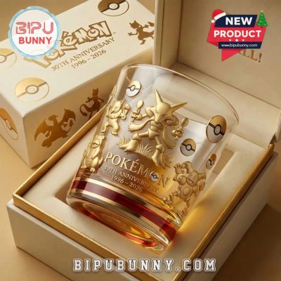 Alakazam Pokemon 30th Anniversary Whiskey Glass