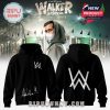 Black hoodie with Alan Walker's logo and signature, set against a Walker World tour backdrop.