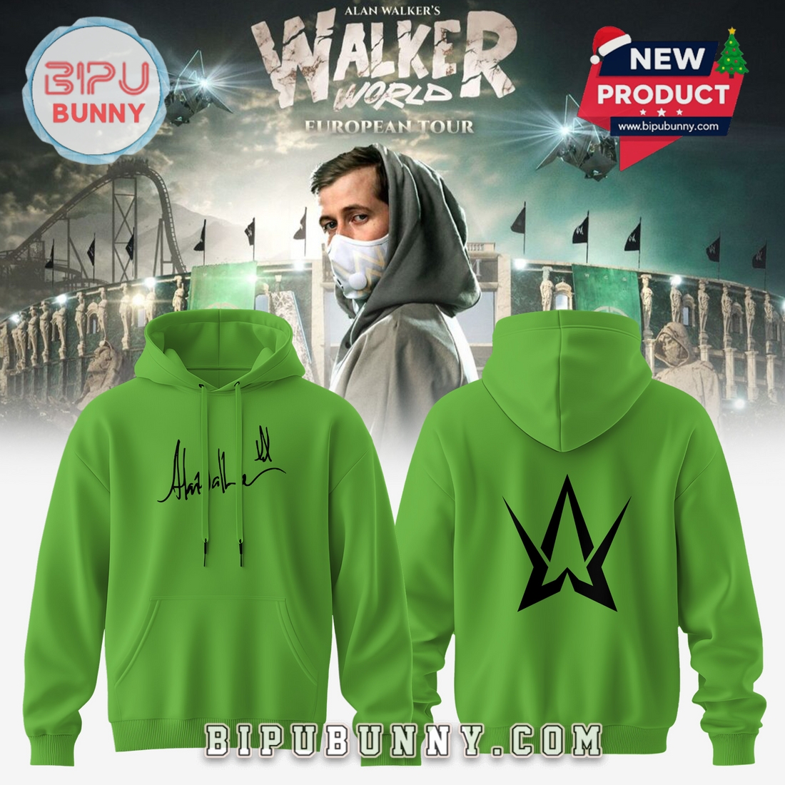 Alan Walker Walkerworld Tour Green Hoodie And Pants Alan Walker Walkerworld Tour Green Hoodie And Pants