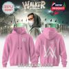 Pink hoodie with Alan Walker's signature and logo, part of the European tour collection.