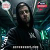 A person in a black hoodie with Alan Walker's logo in a futuristic environment.