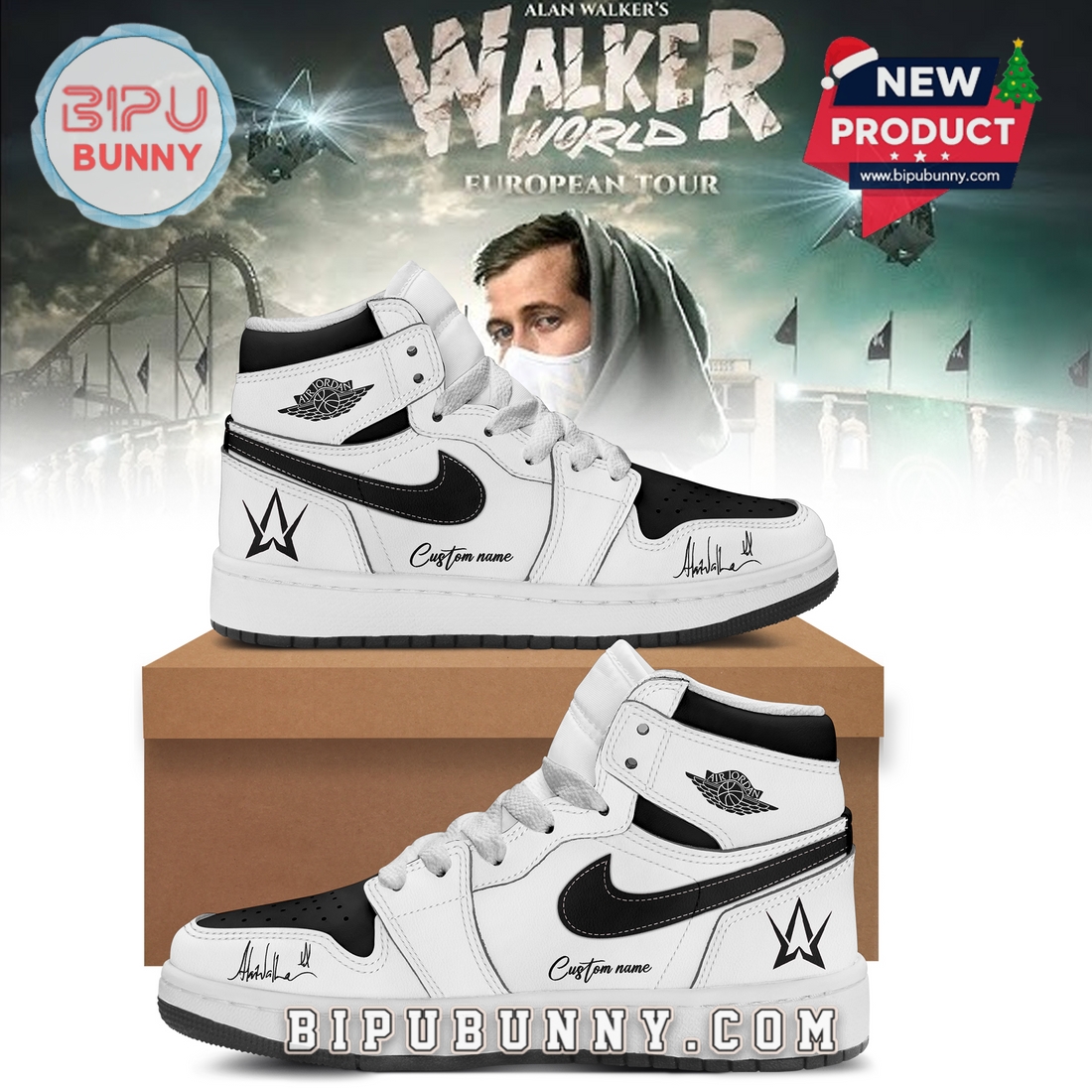 Alan Walker Walkerworld Tour White Air Jordan 1 Sneakers Alan Walker Walkerworld Tour White Air Jordan 1 Sneakers