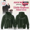 Dark green hoodie with white handwritten text and Alex Warren signature displayed from front and back on a neutral background!