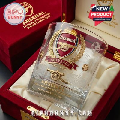 Arsenal FC 140 Years Anniversary Whiskey Glass