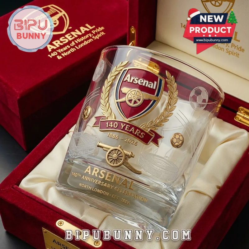 Arsenal FC 140 Years Anniversary Whiskey Glass