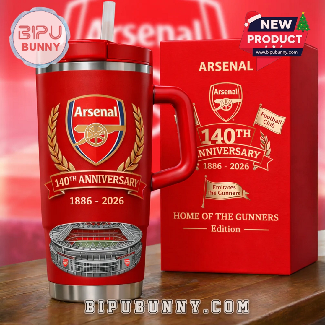 Arsenal FC Stadium 140th Anniversary Insulated Tumbler Arsenal FC Stadium 140th Anniversary Insulated Tumbler