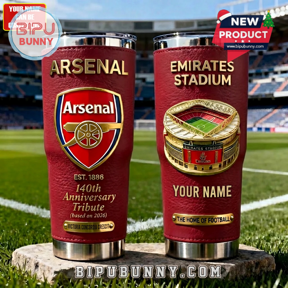 Arsenal Football 140th Anniversary Premium Stainless Tumbler Arsenal Football 140th Anniversary Premium Stainless Tumbler