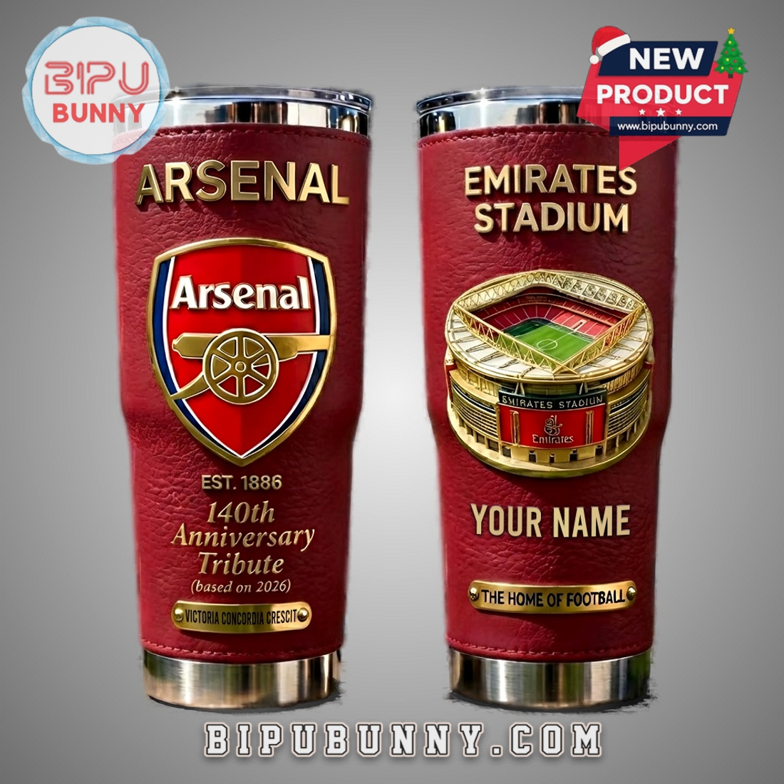 Arsenal Football 140th Anniversary Premium Stainless Tumbler Arsenal Football 140th Anniversary Premium Stainless Tumbler