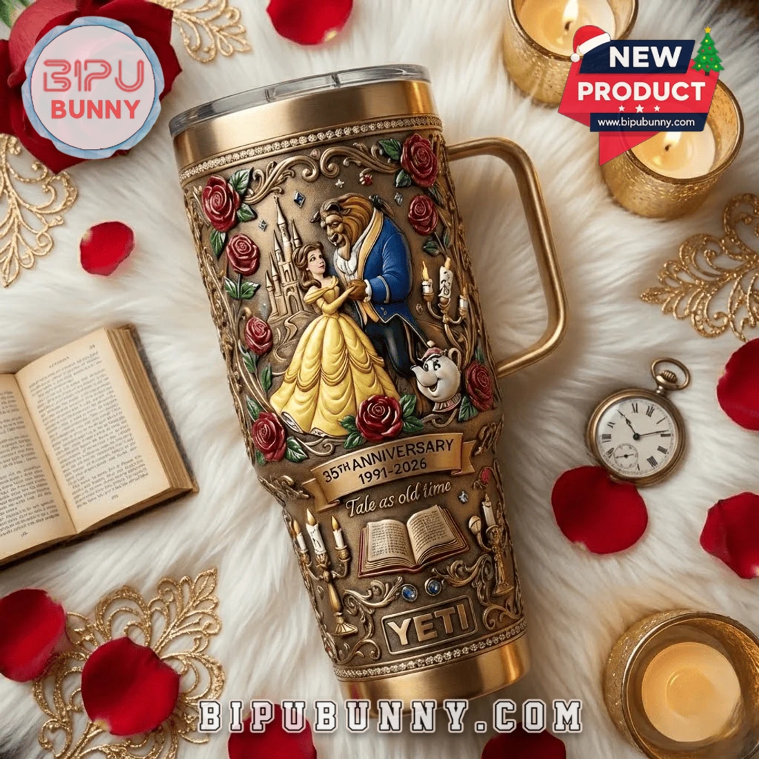 Beauty and the Beast 40oz Tumbler With Handle Beauty and the Beast 40oz Tumbler With Handle