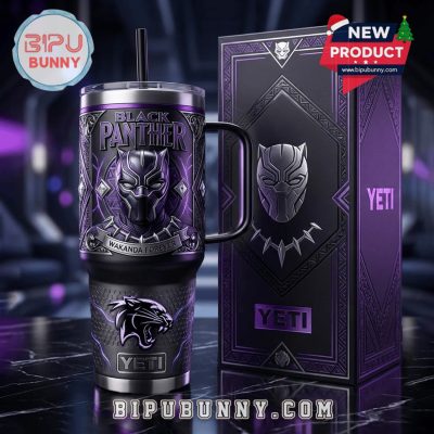Black Panther Wakanda Forever 40oz Tumbler With Handle