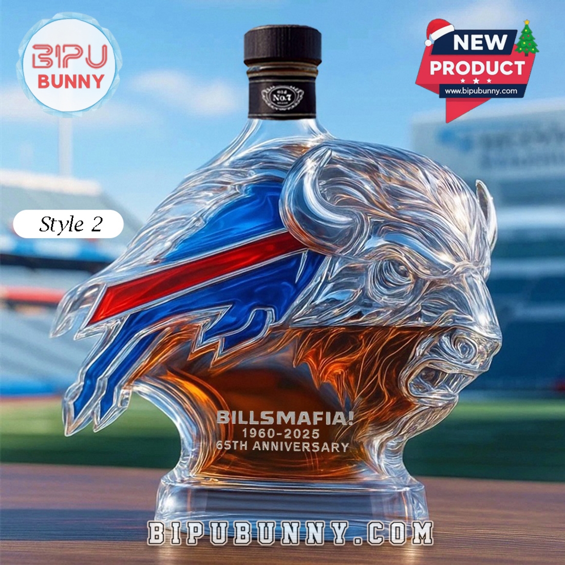 Buffalo Bills 65th Anniversary Whiskey Bottle Buffalo Bills 65th Anniversary Whiskey Bottle
