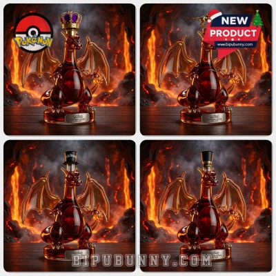 Charizard Winged Pokémon 30th Anniversary Whiskey Bottle