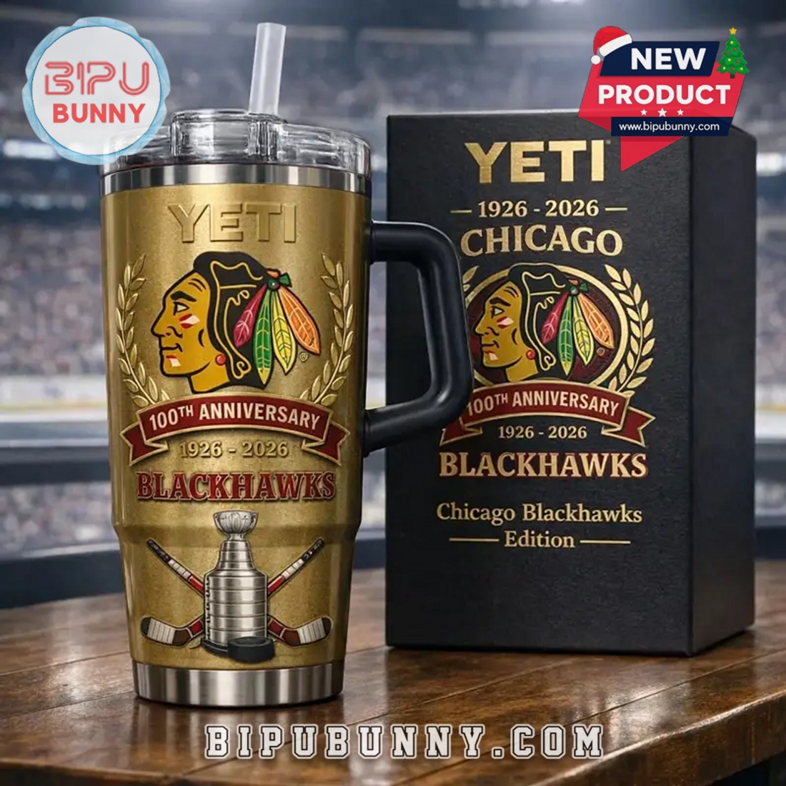 Chicago Blackhawks 100th Anniversary Stanley YETI Tumbler Chicago Blackhawks 100th Anniversary Stanley YETI Tumbler