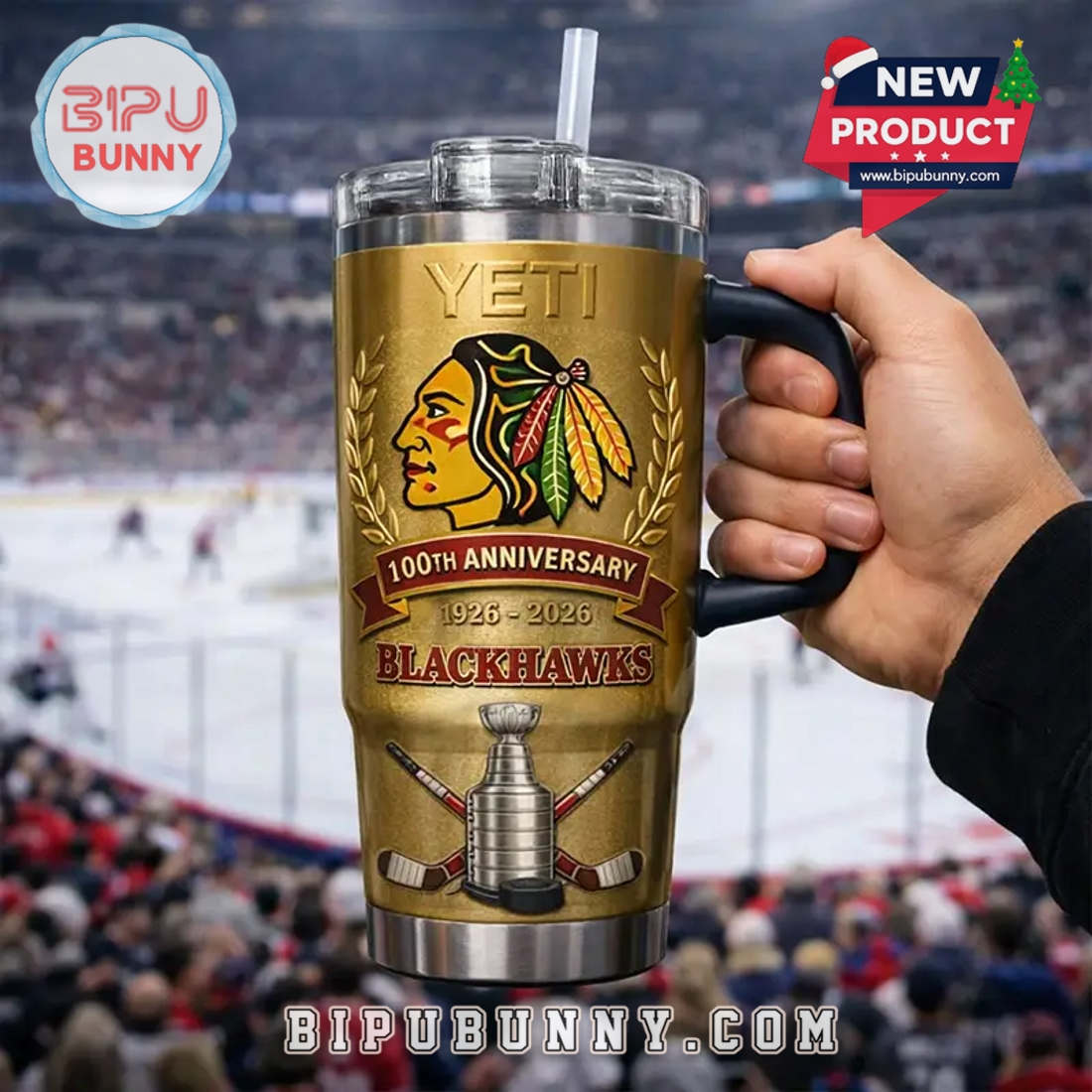 Chicago Blackhawks 100th Anniversary Stanley YETI Tumbler Chicago Blackhawks 100th Anniversary Stanley YETI Tumbler
