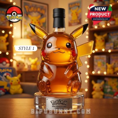 Chubby Pikachu Pokémon 30th Anniversary Whiskey Bottle