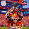 Clemson Tigers tiger whiskey bottle with horse figure cap in stadium background!