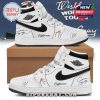 Digital mockup of customized Puerto Rico-themed Air Jordan 1 sneakers with World Baseball Classic logo and baseball graphic.