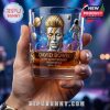 Close up of David Bowie themed glass with galaxy background astronaut detail and artistic portrait!