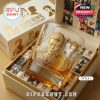 David Bowie tribute glass displayed in a collector box with surrounding Bowie imagery!