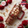 Delta Sigma Theta 40oz tumbler, double-walled stainless steel, featuring vibrant crimson and cream colors with official DST Greek letters.