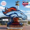 Denver Broncos collectible bottle with a horse statue on top, featuring the team's horse logo and branding at the base.
