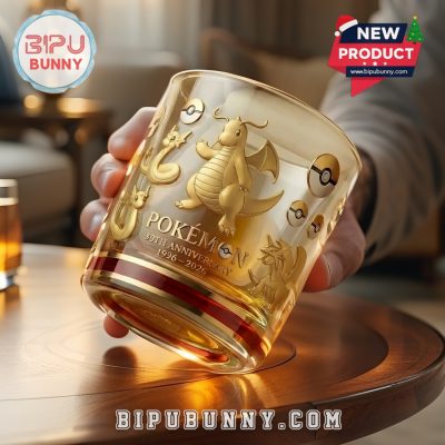 Dragonite Pokemon 30th Anniversary Whiskey Glass