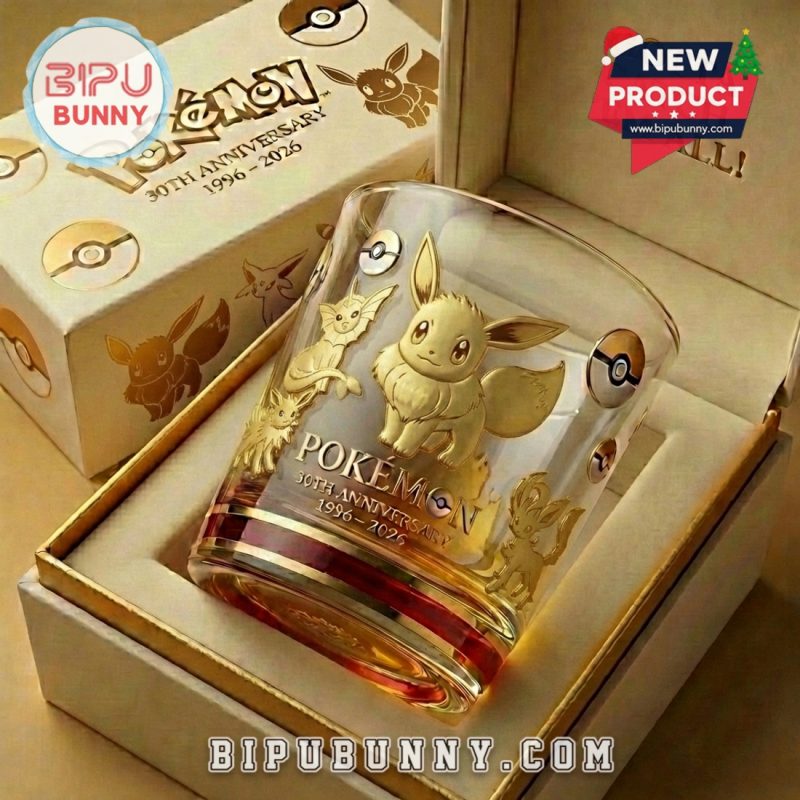 Eevee Pokemon 30th Anniversary Whiskey Glass
